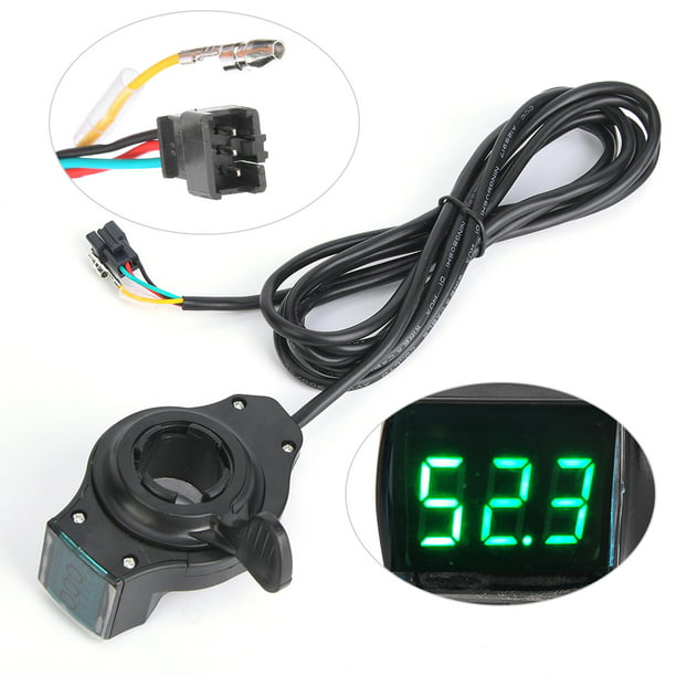 12V-99V Thumb Throttle with LCD Digital Battery Voltage Display Switch Ebike